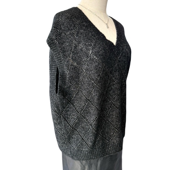 Billy Reid Wool Yak Blend Sweater Vest Large Argyle Dark Academia Luxury - Picture 3 of 11